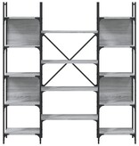VidaXL Boekenkast 155,5x24x166,5 cm bewerkt hout grijs sonoma eiken