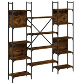 VidaXL Boekenkast 155,5x24x166,5 cm bewerkt hout gerookt eikenkleurig