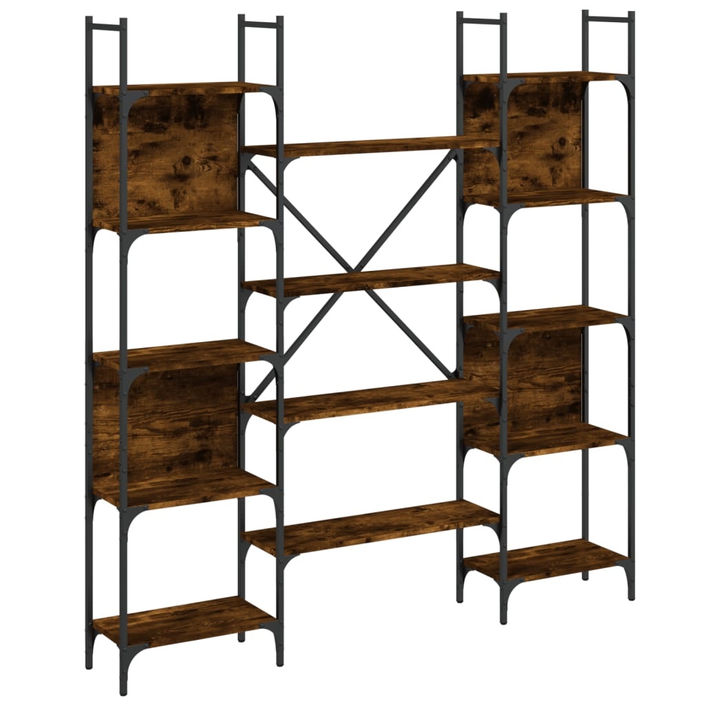 VidaXL Boekenkast 155,5x24x166,5 cm bewerkt hout gerookt eikenkleurig