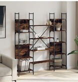 VidaXL Boekenkast 155,5x24x166,5 cm bewerkt hout gerookt eikenkleurig