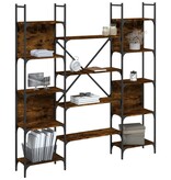 VidaXL Boekenkast 155,5x24x166,5 cm bewerkt hout gerookt eikenkleurig