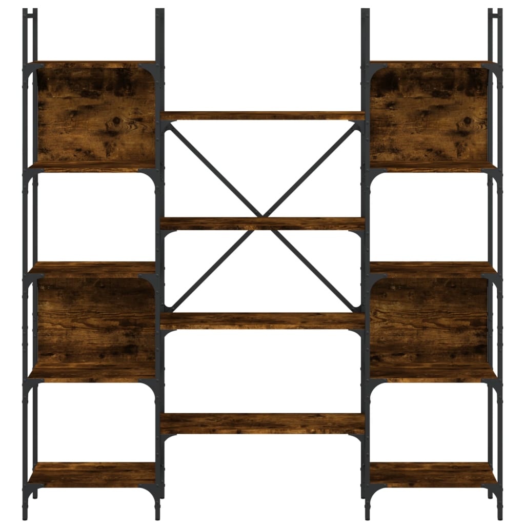 VidaXL Boekenkast 155,5x24x166,5 cm bewerkt hout gerookt eikenkleurig