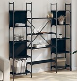 VidaXL Boekenkast 155,5x24x166,5 cm bewerkt hout zwart
