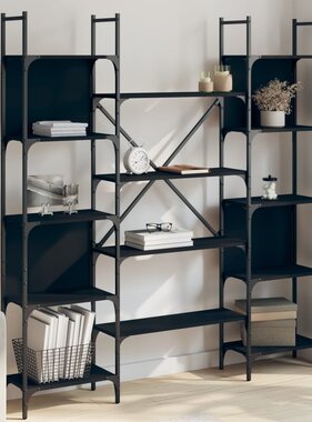 VidaXL Boekenkast 155,5x24x166,5 cm bewerkt hout zwart