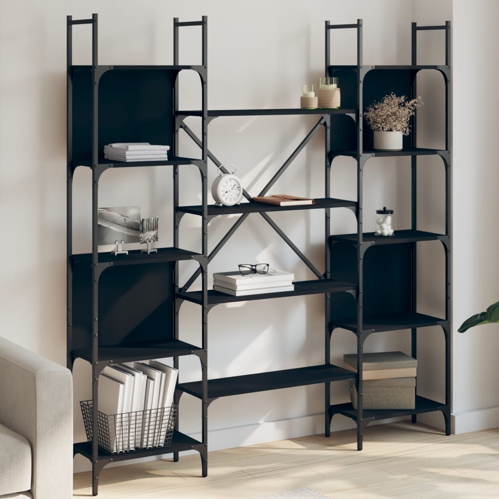 VidaXL Boekenkast 155,5x24x166,5 cm bewerkt hout zwart