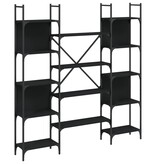 VidaXL Boekenkast 155,5x24x166,5 cm bewerkt hout zwart