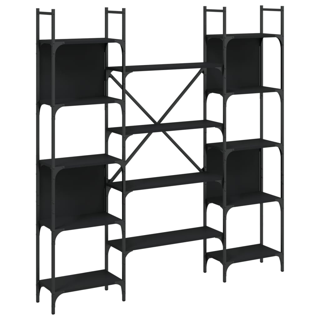 VidaXL Boekenkast 155,5x24x166,5 cm bewerkt hout zwart