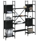VidaXL Boekenkast 155,5x24x166,5 cm bewerkt hout zwart