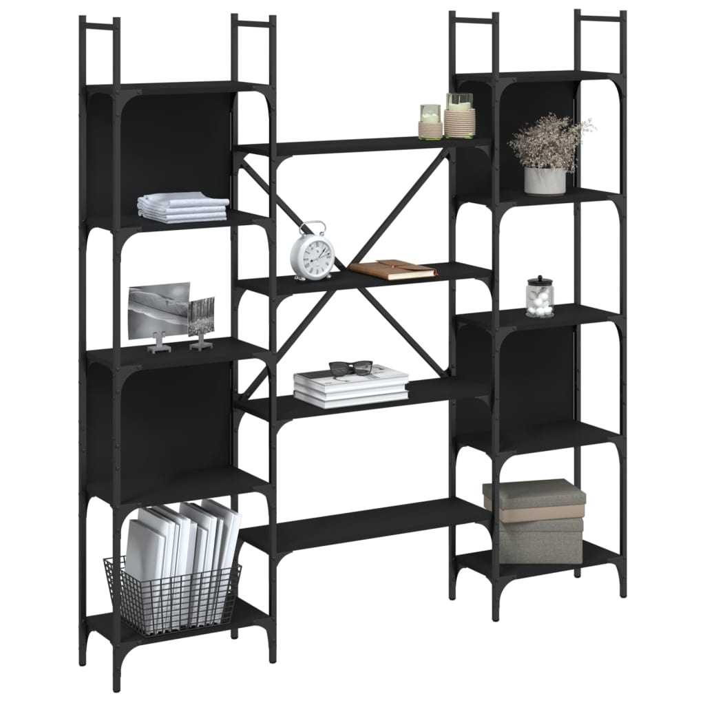 VidaXL Boekenkast 155,5x24x166,5 cm bewerkt hout zwart
