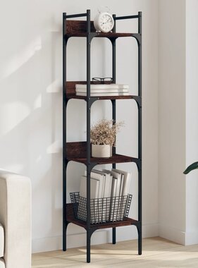 VidaXL Boekenkast 4-laags 35x30x138,5 cm bewerkt hout bruineikenkleur