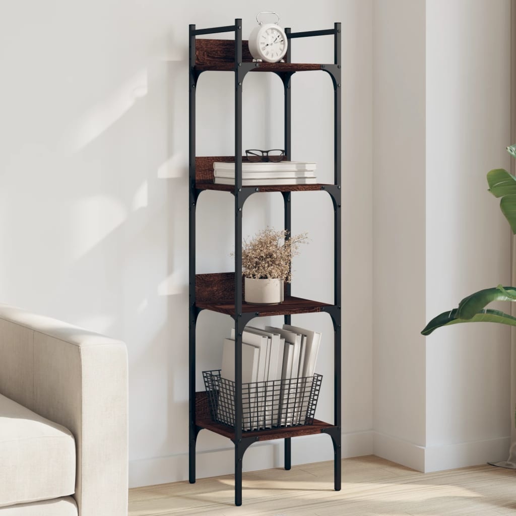 VidaXL Boekenkast 4-laags 35x30x138,5 cm bewerkt hout bruineikenkleur
