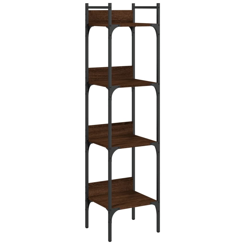 VidaXL Boekenkast 4-laags 35x30x138,5 cm bewerkt hout bruineikenkleur
