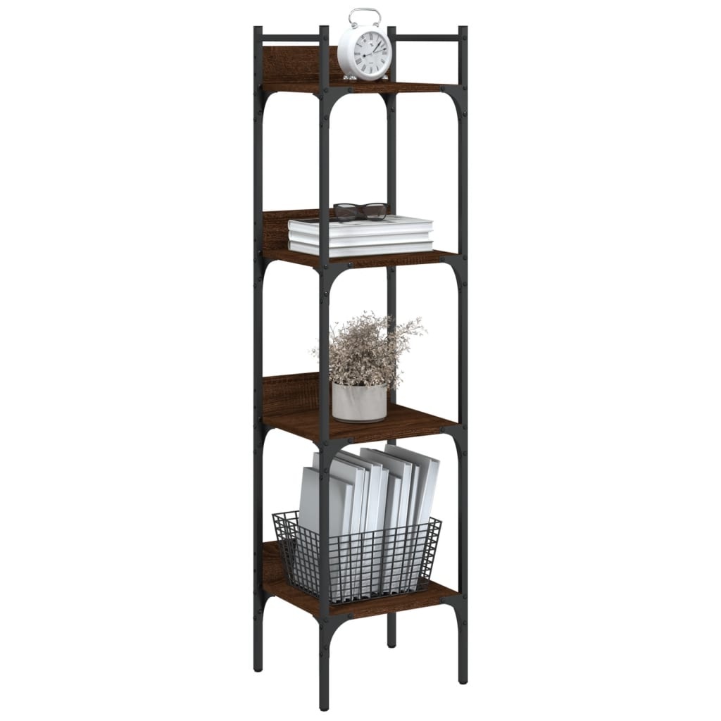 VidaXL Boekenkast 4-laags 35x30x138,5 cm bewerkt hout bruineikenkleur