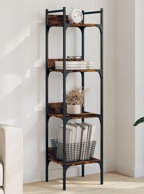 VidaXL Boekenkast 4-laags 35x30x138,5 cm bewerkt hout gerookt eiken