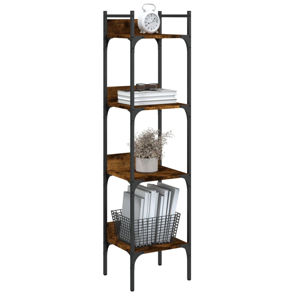 VidaXL Boekenkast 4-laags 35x30x138,5 cm bewerkt hout gerookt eiken