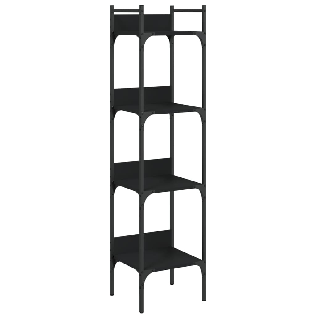VidaXL Boekenkast 4-laags 35x30x138,5 cm bewerkt hout zwart