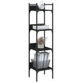VidaXL Boekenkast 4-laags 35x30x138,5 cm bewerkt hout zwart