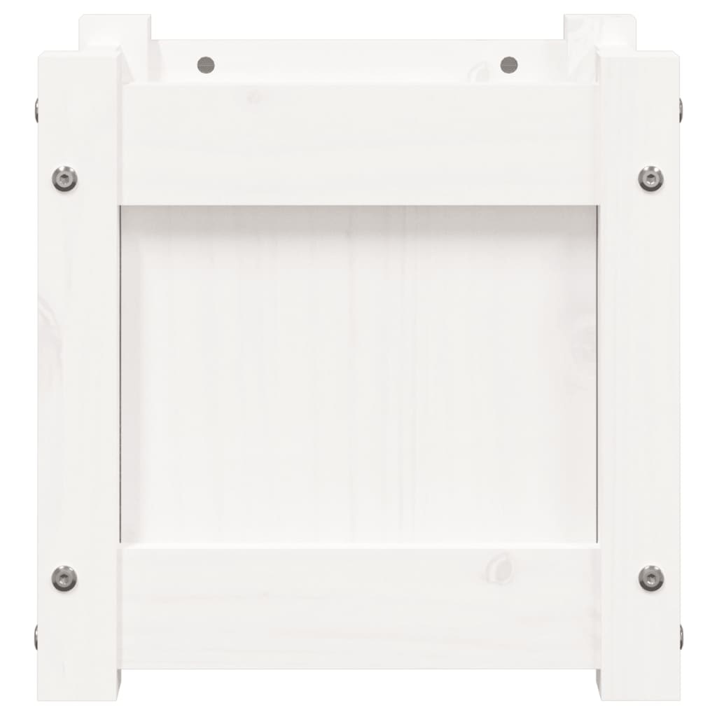 VidaXL Plantenbak 31x31x31 cm massief grenenhout wit