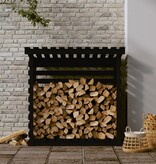 vidaXL Haardhoutrek 108x73x108 cm massief grenenhout zwart
