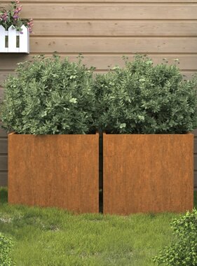 vidaXL Plantenbakken 2 st 42x40x39 cm cortenstaal