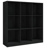 VidaXL Boekenkast/kamerscherm 104x33,5x110 cm massief grenenhout zwart