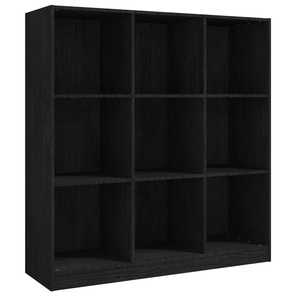 VidaXL Boekenkast/kamerscherm 104x33,5x110 cm massief grenenhout zwart