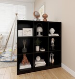 VidaXL Boekenkast/kamerscherm 104x33,5x110 cm massief grenenhout zwart
