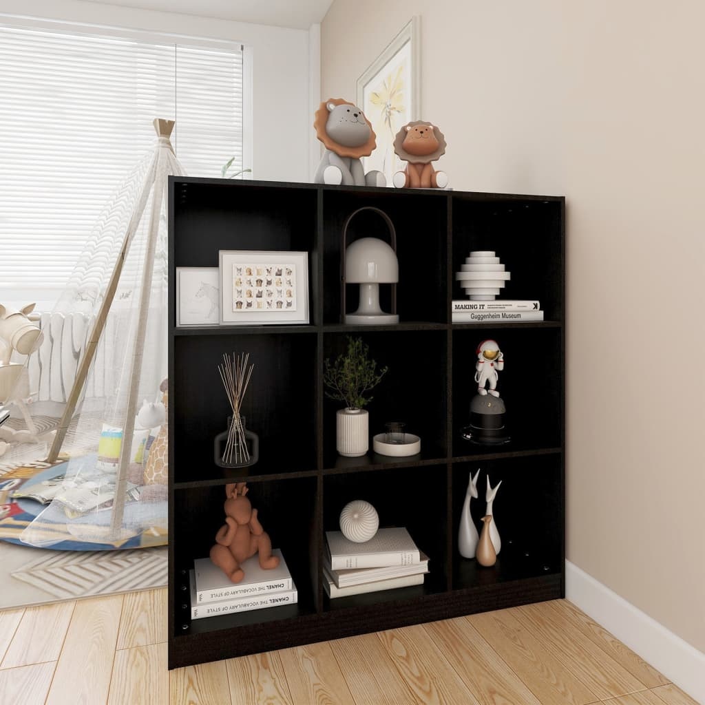 VidaXL Boekenkast/kamerscherm 104x33,5x110 cm massief grenenhout zwart