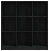VidaXL Boekenkast/kamerscherm 104x33,5x110 cm massief grenenhout zwart