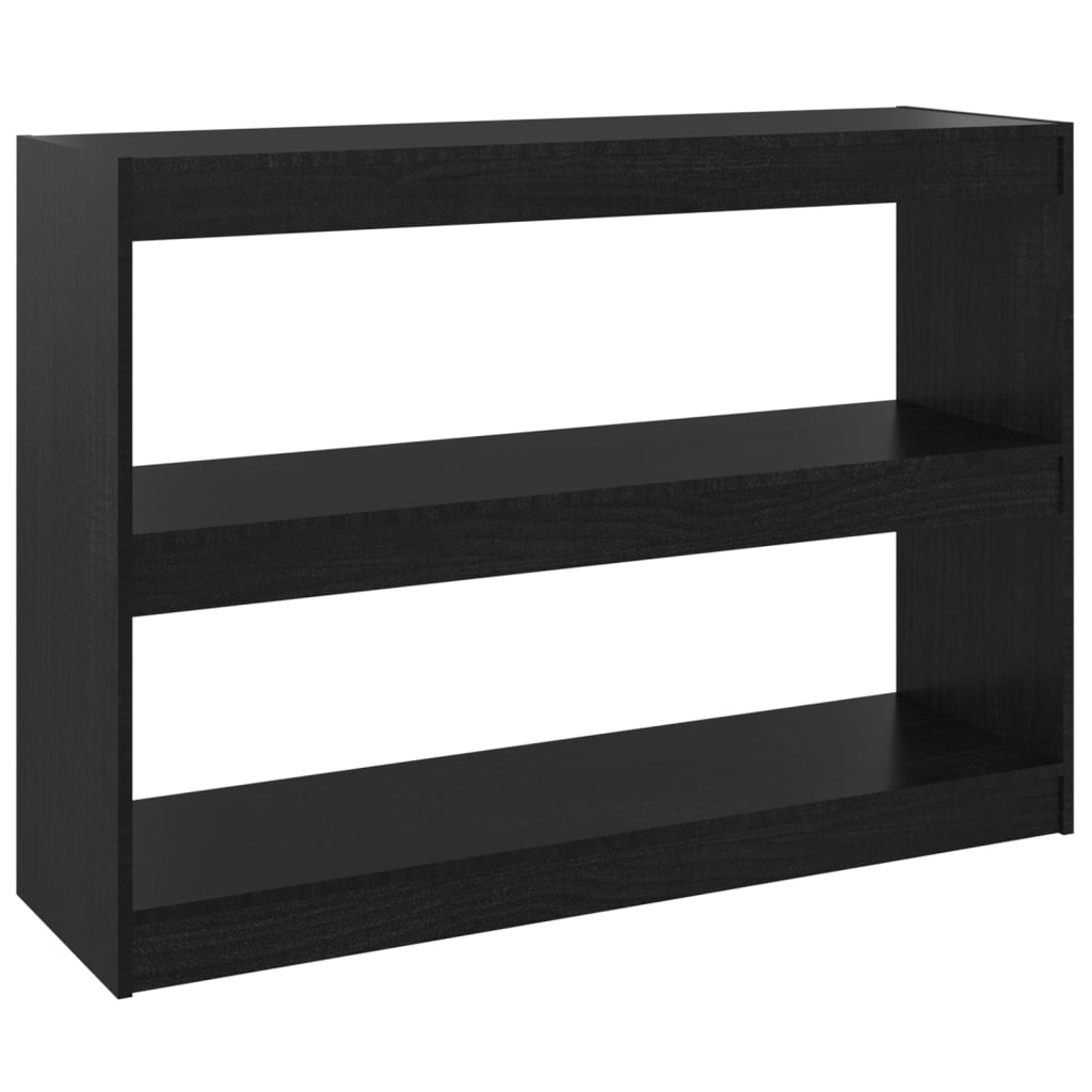 VidaXL Boekenkast/kamerscherm 100x30x71,5 cm grenenhout zwart