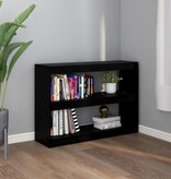 VidaXL Boekenkast/kamerscherm 100x30x71,5 cm grenenhout zwart