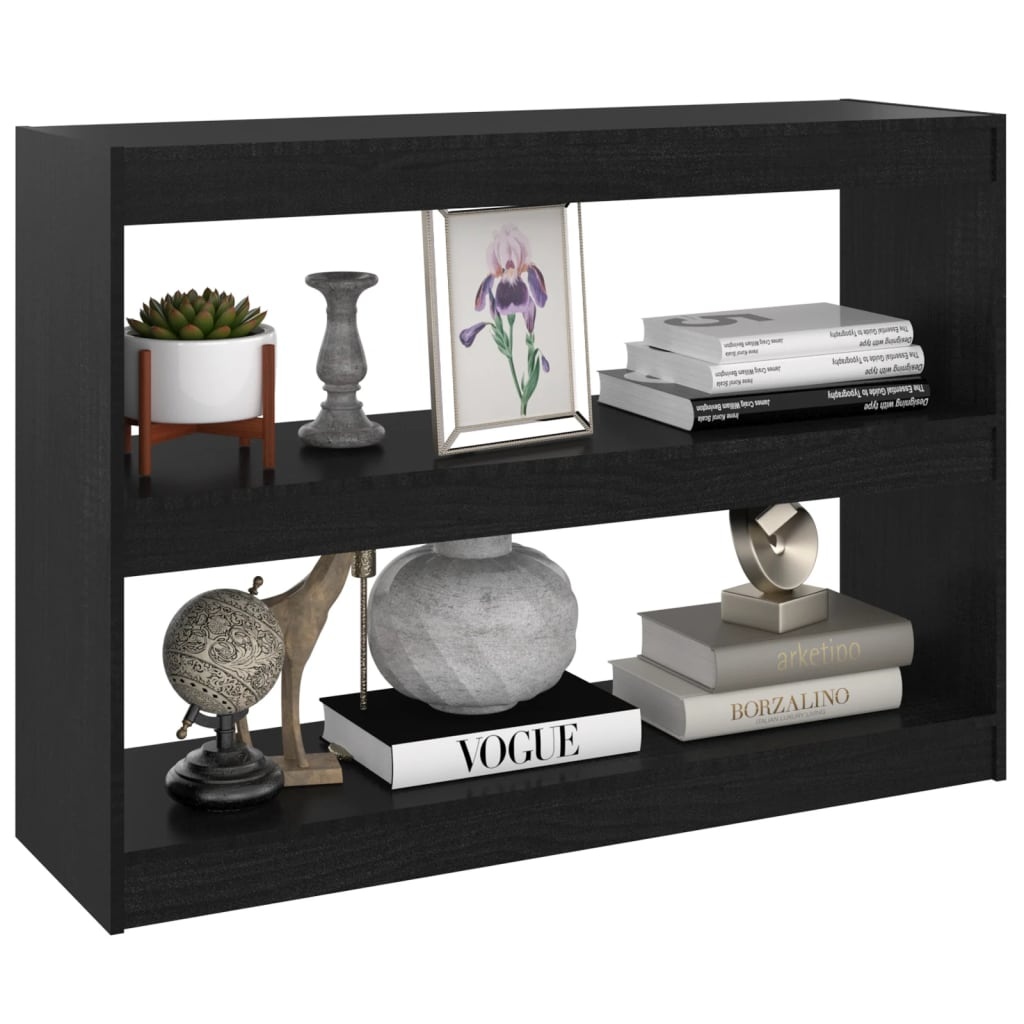 VidaXL Boekenkast/kamerscherm 100x30x71,5 cm grenenhout zwart