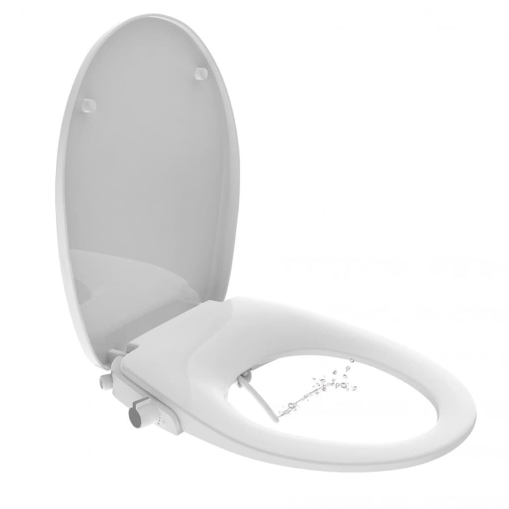 vidaXL Toiletbril soft-close met bidetfunctie wit