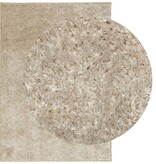 vidaXL Vloerkleed hoogpolig glanzend 160x230 cm beige