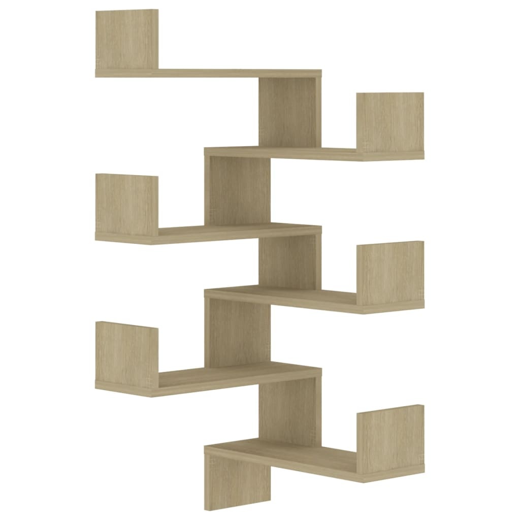 VidaXL Hoekwandschapen 2 st 40x40x50 cm spaanplaat sonoma eikenkleurig