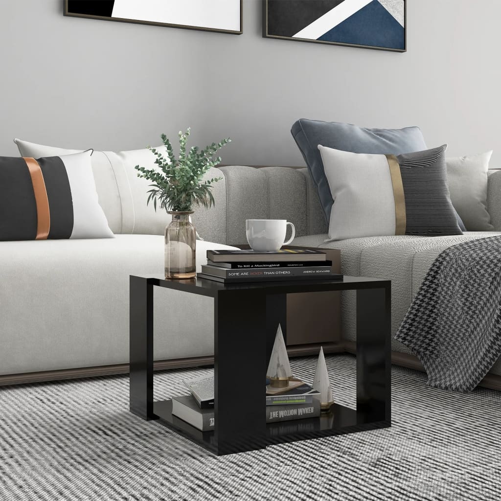 VidaXL Salontafel 40x40x30 cm bewerkt hout zwart