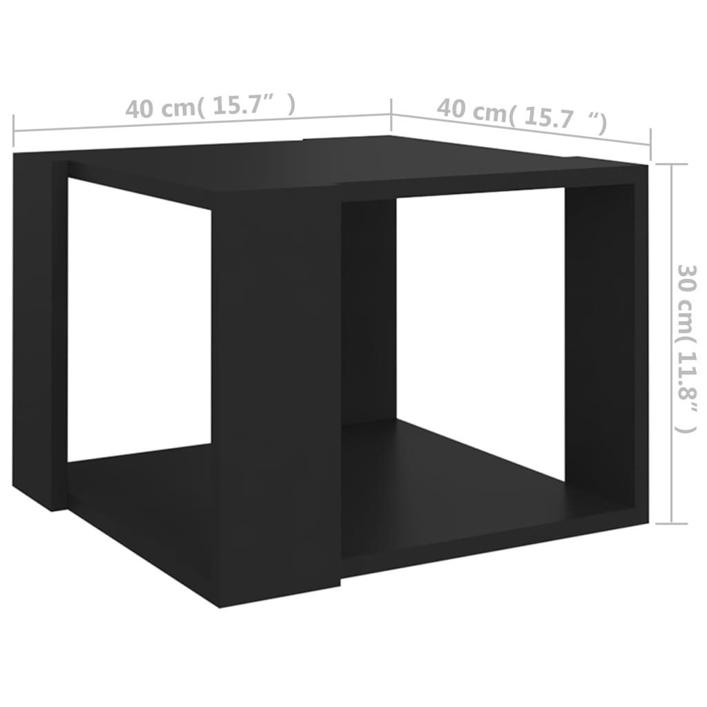 VidaXL Salontafel 40x40x30 cm bewerkt hout zwart