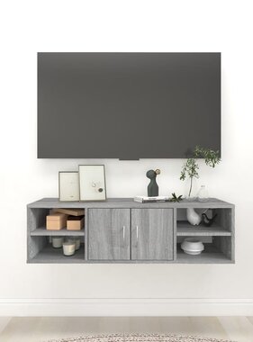 VidaXL Wandschap 102x30x29 cm bewerkt hout grijs sonoma eikenkleurig