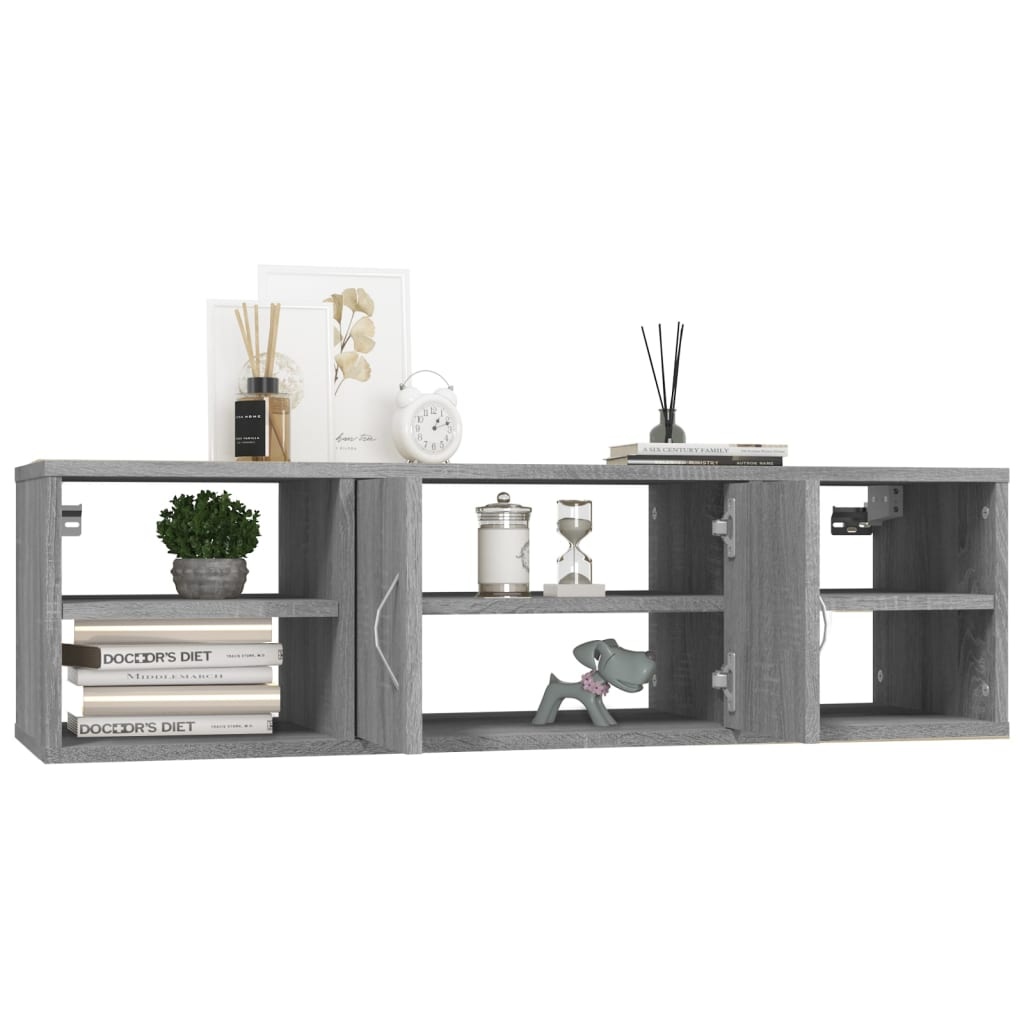 VidaXL Wandschap 102x30x29 cm bewerkt hout grijs sonoma eikenkleurig