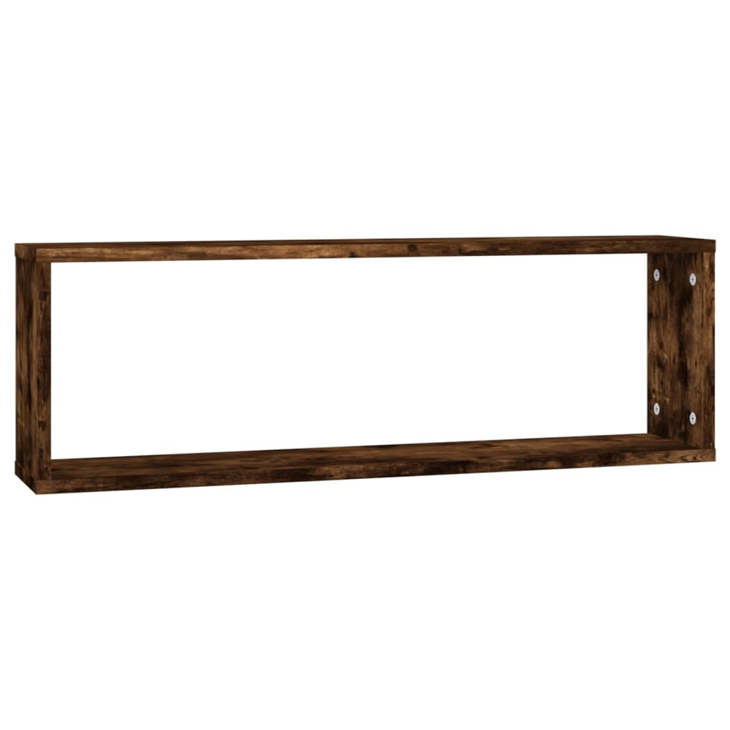 VidaXL Wandschappen kubus 4 st 80x15x26,5 cm hout gerookt eikenkleurig