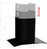VidaXL Wandafzuigkap 756 m³/u 60 cm roestvrij staal zwart