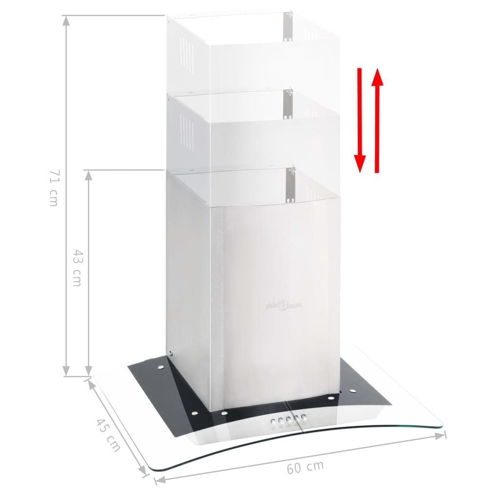 vidaXL Wandafzuigkap 756 m³/u LED 60 cm roestvrij staal