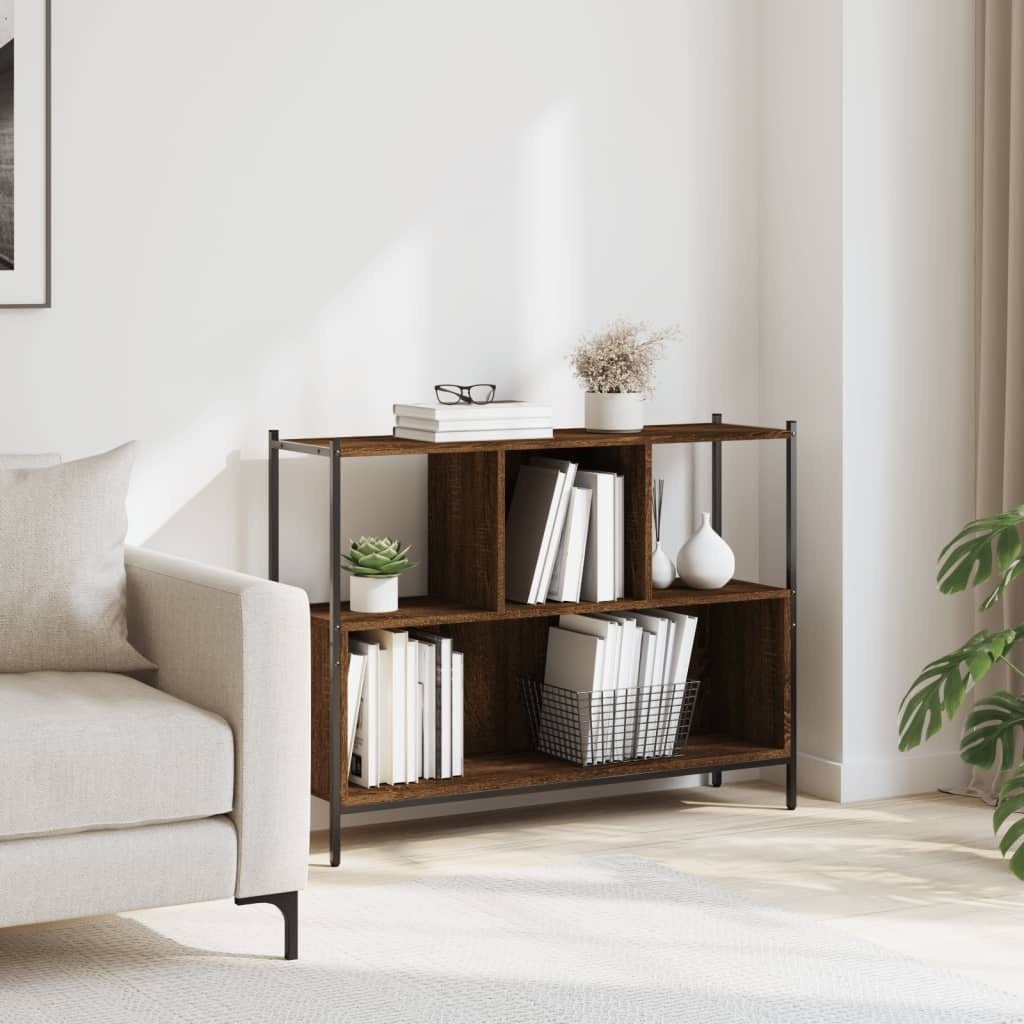 VidaXL Boekenkast 102x28x77,5 cm bewerkt hout bruineikenkleurig