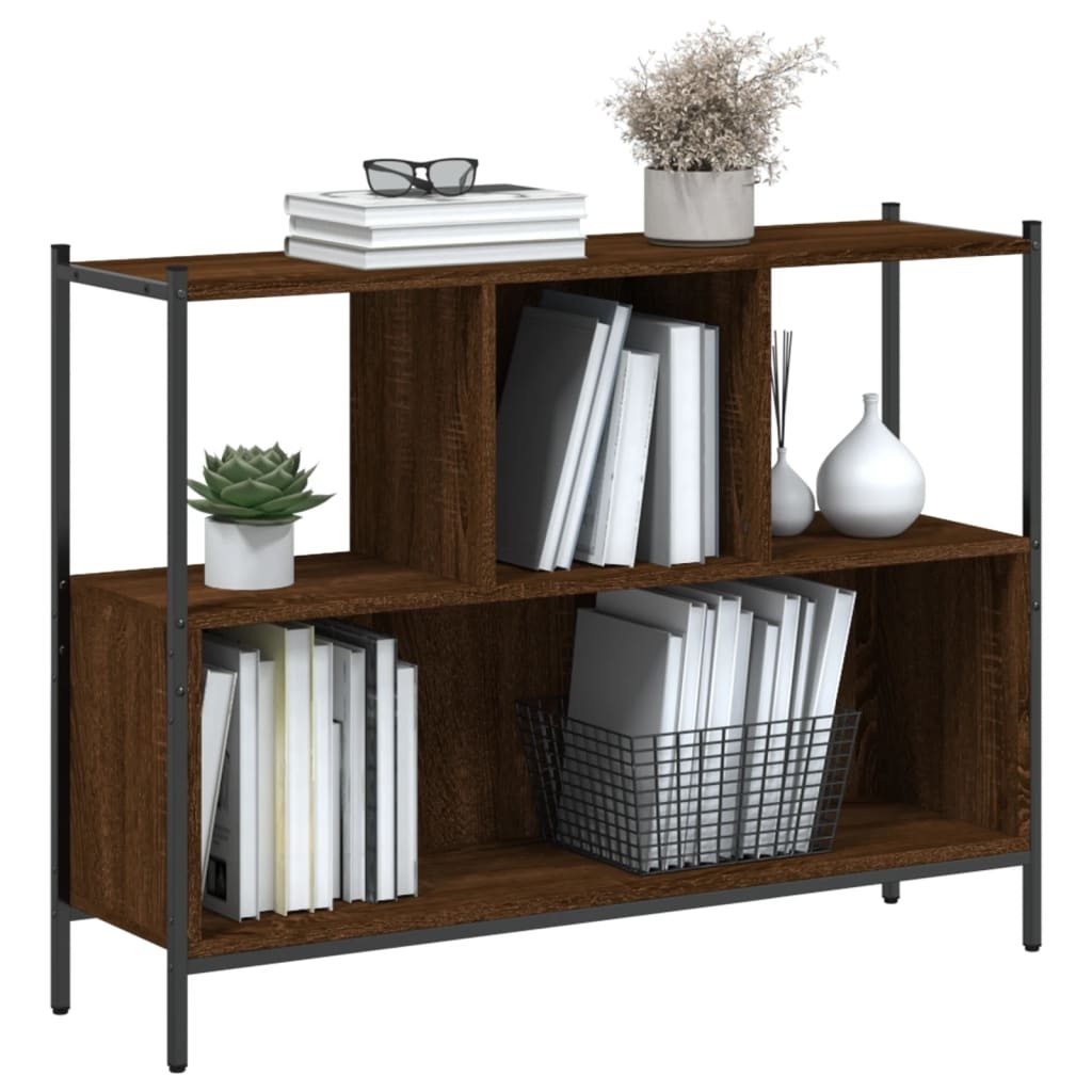 VidaXL Boekenkast 102x28x77,5 cm bewerkt hout bruineikenkleurig