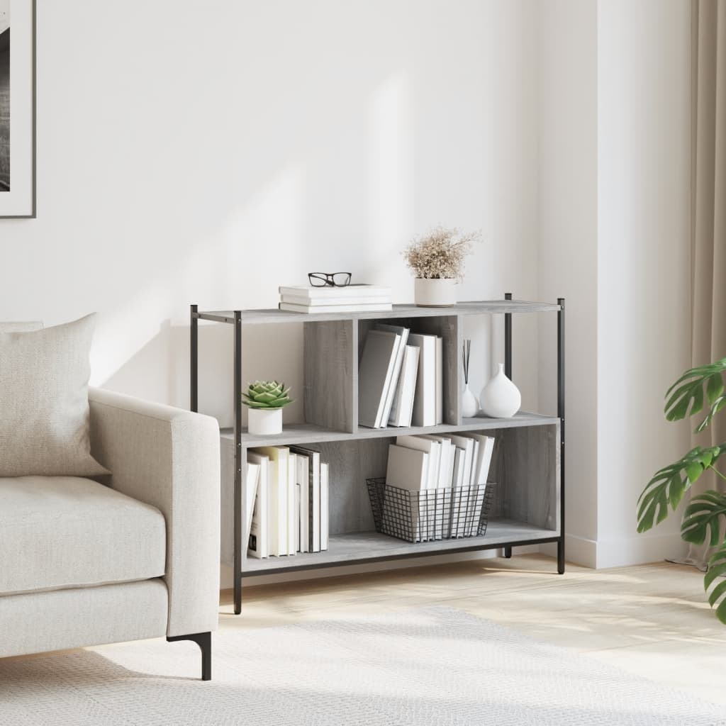 VidaXL Boekenkast 102x28x77,5 cm bewerkt hout grijs sonoma eikenkleur
