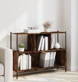 VidaXL Boekenkast 102x28x77,5 cm bewerkt hout gerookt eikenkleurig