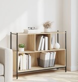 vidaXL Boekenkast 102x28x77,5 cm bewerkt hout sonoma eikenkleurig