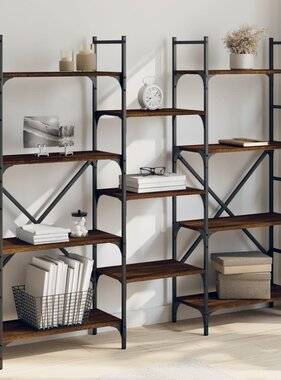 VidaXL Boekenkast 160x28,5x136,5 cm bewerkt hout bruineikenkleurig