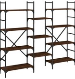 VidaXL Boekenkast 160x28,5x136,5 cm bewerkt hout bruineikenkleurig