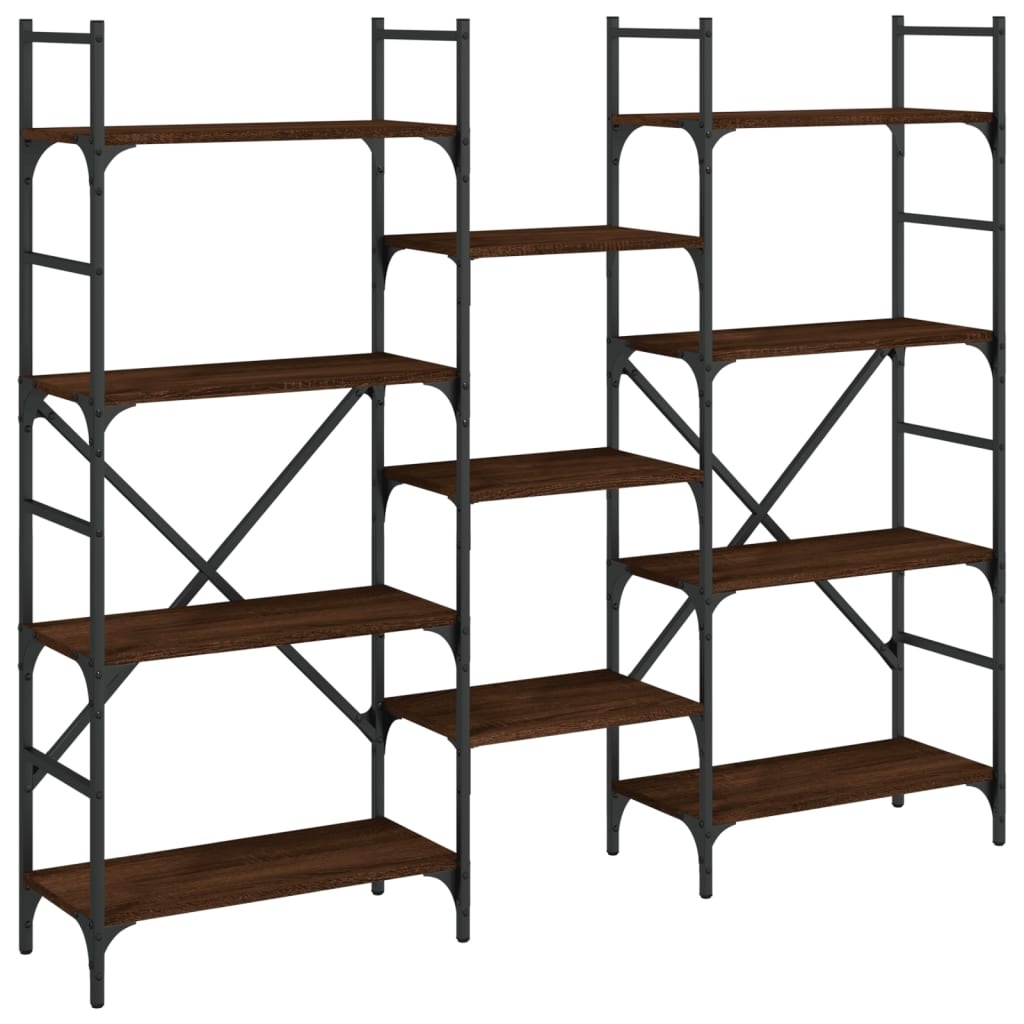 VidaXL Boekenkast 160x28,5x136,5 cm bewerkt hout bruineikenkleurig
